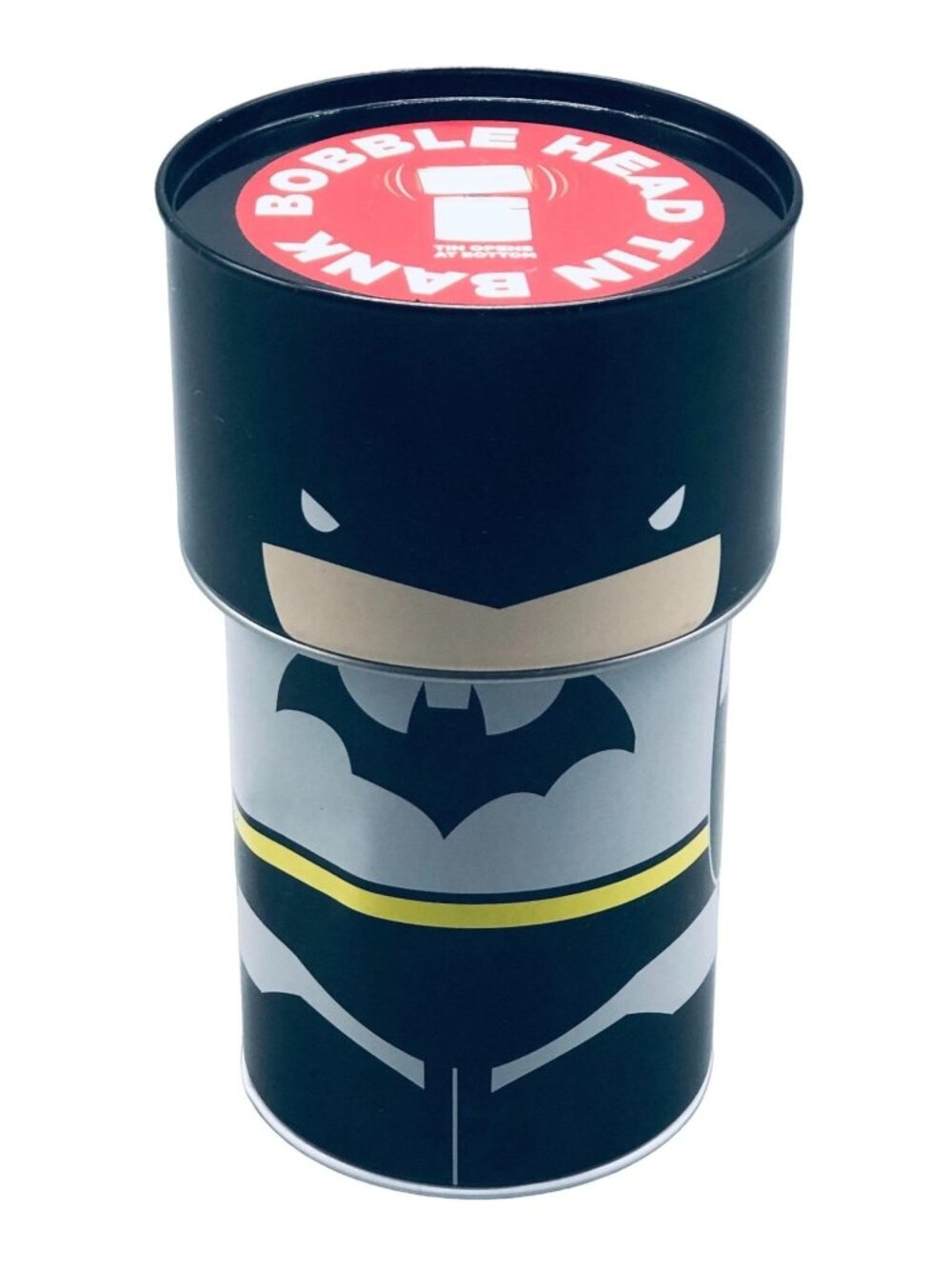 Batman bobble head tin bank 7x4" open on bottom metal READ